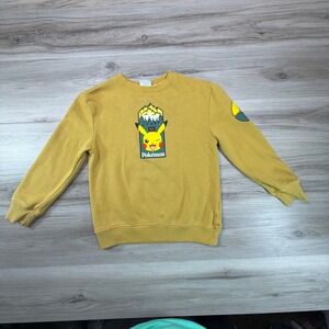 Kids Pokemon Pikachu Graphic Sweatshirt Mustard Yellow Size S
